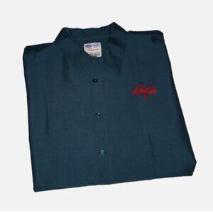 Riverside Enjoy Coca Cola Uniform Shirt 2XL 18-18.5 Dark Green S Sleeve NWOT